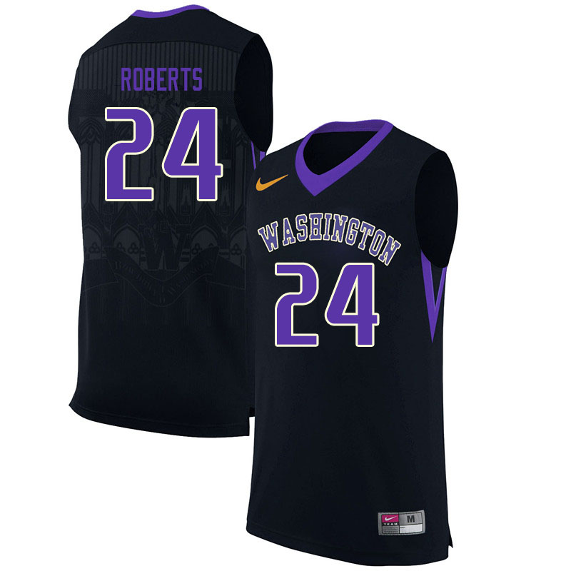 Men #24 Nate Roberts Washington Huskies College Basketball Jerseys Sale-Black